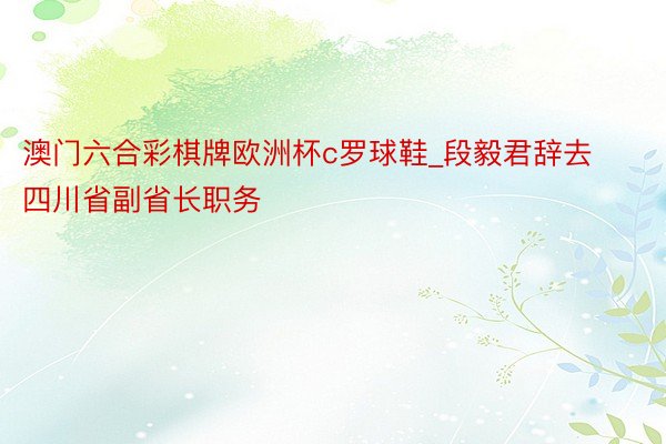 澳门六合彩棋牌欧洲杯c罗球鞋_段毅君辞去四川省副省长职务