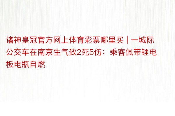 诸神皇冠官方网上体育彩票哪里买 | 一城际公交车在南京生气致2死5伤：乘客佩带锂电板电瓶自燃